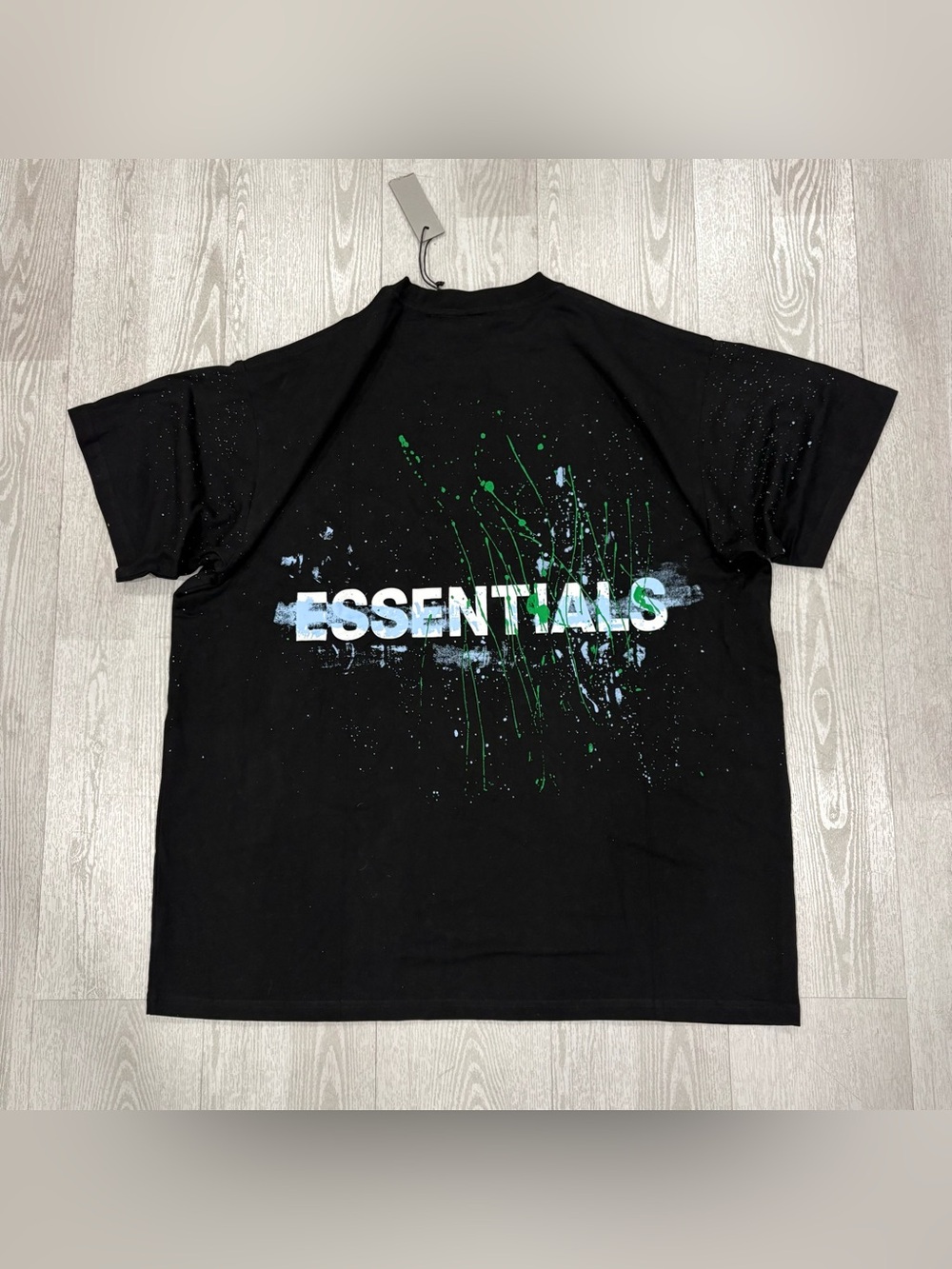 Fear of God Essentials Paint Splatter Graphic T-Shirt Black Size XL 
